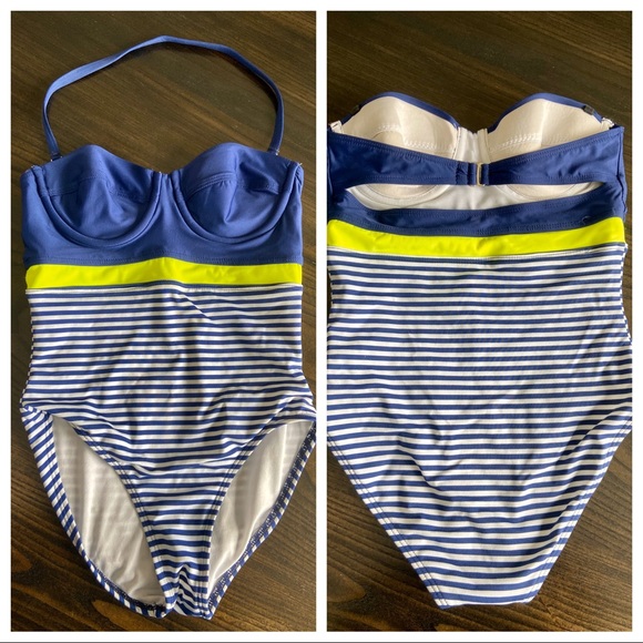 Splendid Strapless Swimsuit Malibu Stripe Bathing - Picture 3 of 7